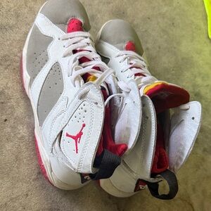Jordan Kids White and Red Sneakers